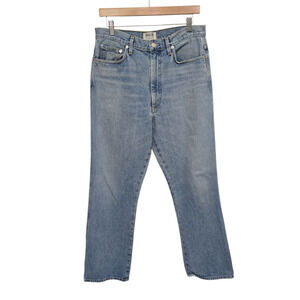 AGOLDE 90's High Rise Pinch Waist Straight Leg Jeans Size 31 Button Fly Light